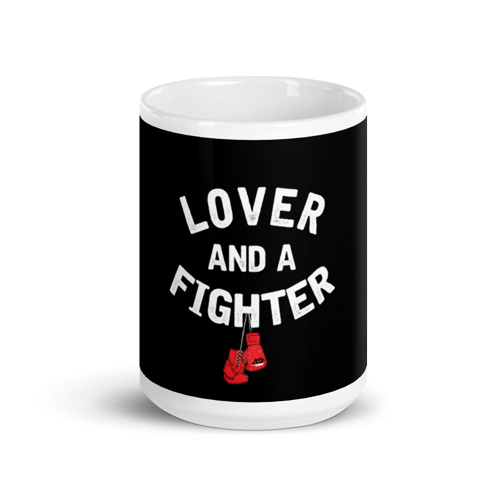 Lover and Fighter White glossy mug